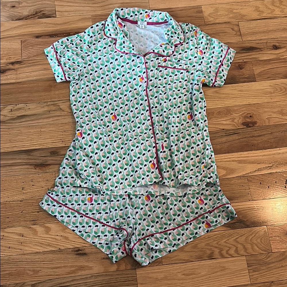 Colorful Parrot Pajama Set size large